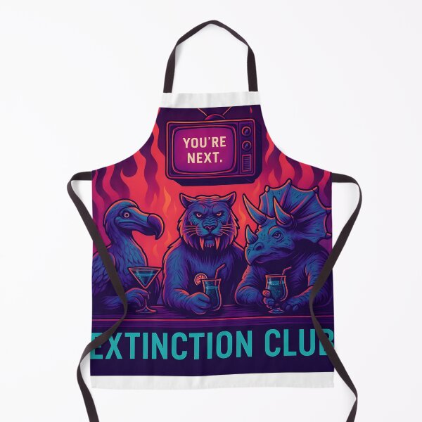 Item preview, Extinction Club – Retro Neon Animal Bar Scene with Dodo, Saber-Toothed Tiger & Triceratops designed and sold by BRAINROTWEAR.