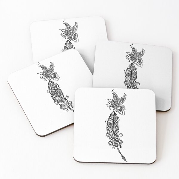 Item preview, The henna tattoo of bird and leaf designed and sold by Takuma-Art.