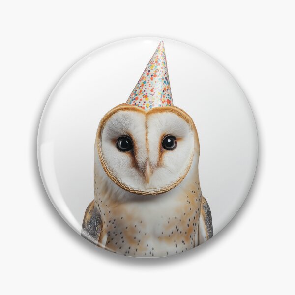 Item preview, Barn Owl Wearing Birthday Party Hat designed and sold by LazyOwlStore.