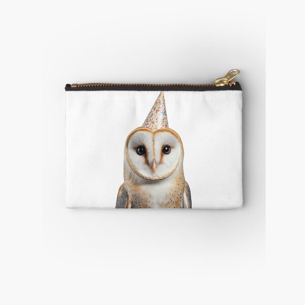 Item preview, Barn Owl Wearing Birthday Party Hat designed and sold by LazyOwlStore.