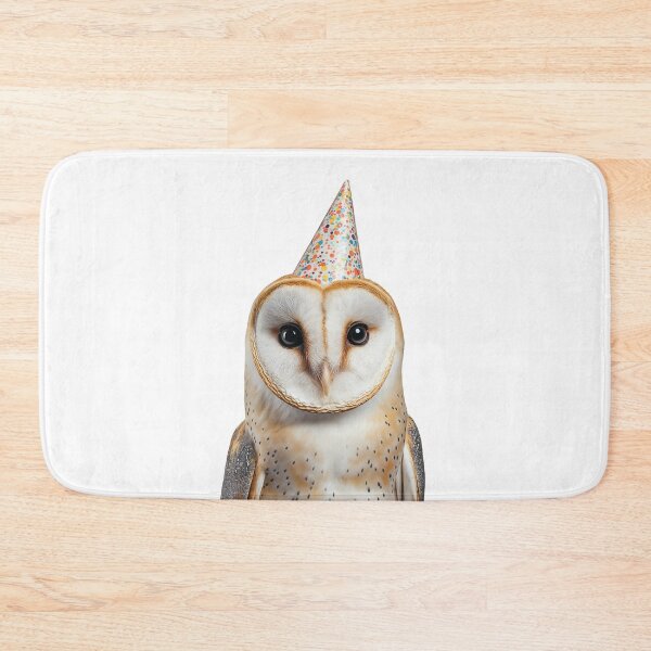Item preview, Barn Owl Wearing Birthday Party Hat designed and sold by LazyOwlStore.