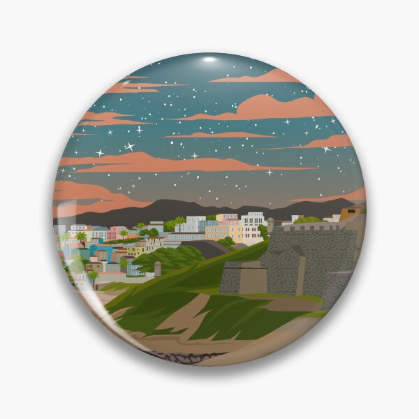 Item preview, San Juan Puerto Rico El Morro Starry Night Vintage Travel Poster designed and sold by Stadify.