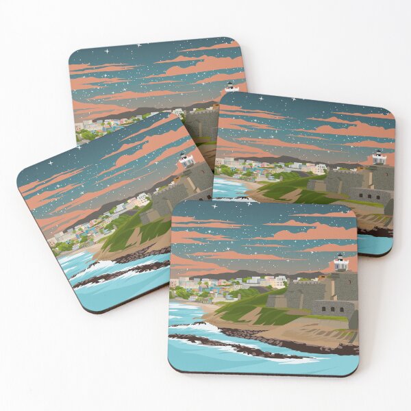 Item preview, San Juan Puerto Rico El Morro Starry Night Vintage Travel Poster designed and sold by Stadify.