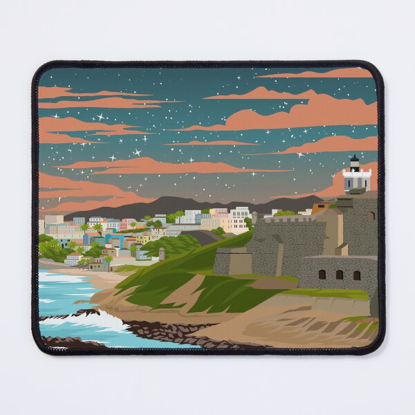 Item preview, San Juan Puerto Rico El Morro Starry Night Vintage Travel Poster designed and sold by Stadify.