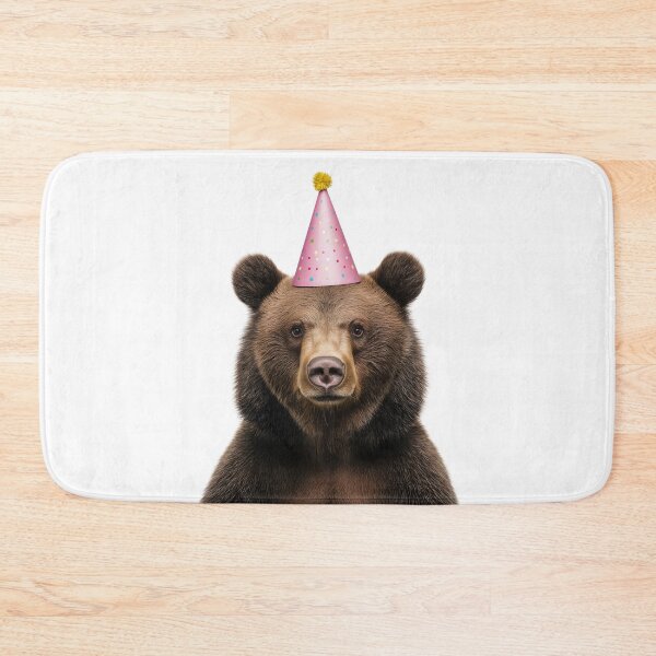 Item preview, Funny Bear Wearing Birthday Party Hat designed and sold by LazyOwlStore.