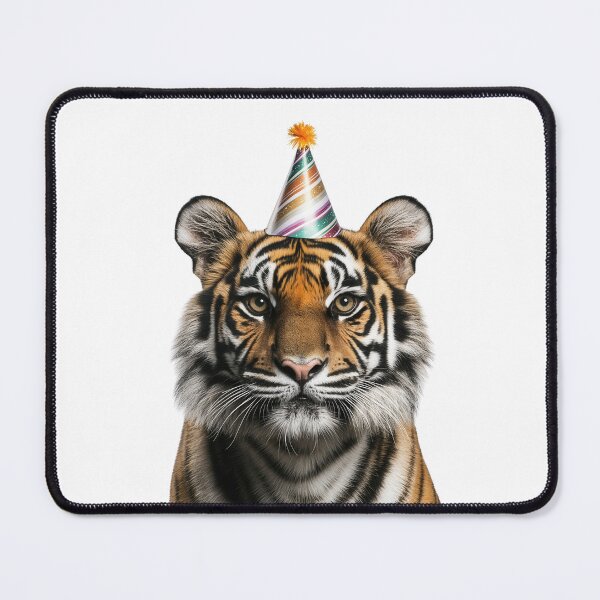 Item preview, Funny Bengal Tiger Wearing Birthday Party Hat designed and sold by LazyOwlStore.
