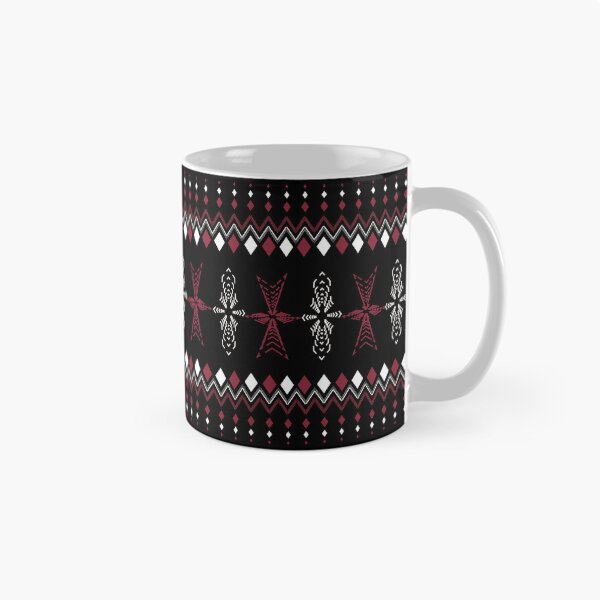 Aperçu de l'œuvre Motif géométrique tribal audacieux en rouge et blanc créée et vendue par LOVE ART DESIGNS .