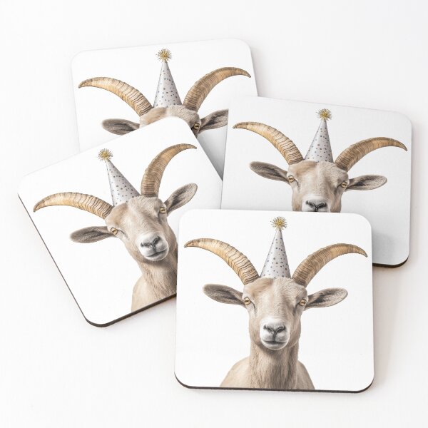 Item preview, Funny Bighorn sheep Wearing Birthday Party Hat designed and sold by LazyOwlStore.