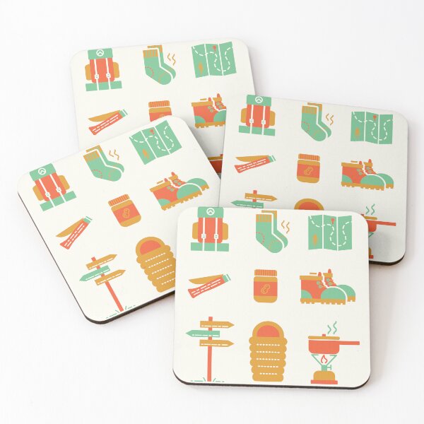 Item preview, Hiking Gear - green & orange designed and sold by fieldtripsupply.