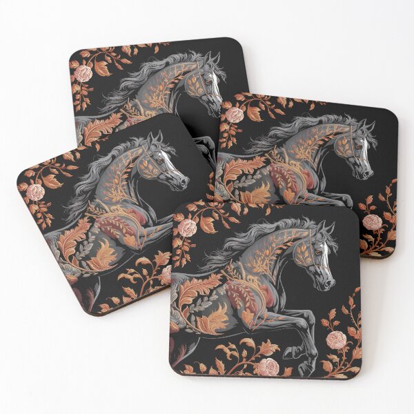 Item preview, Baroque Blossom – Majestic Horse in Floral Splendor designed and sold by Sepinik.