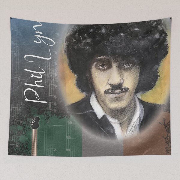 Artikelvorschau, Phil Lynott Bleistiftporträt – Handgezeichneter Thin Lizzy Rock Legend Sketch Art Print entworfen und verkauft von ConorKeeganArt.