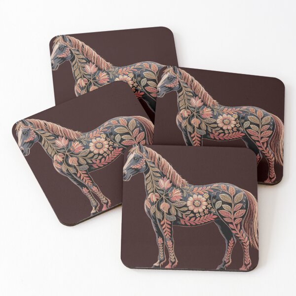 Item preview, Floral Majesty – Graceful Horse in Botanical Armor designed and sold by Sepinik.