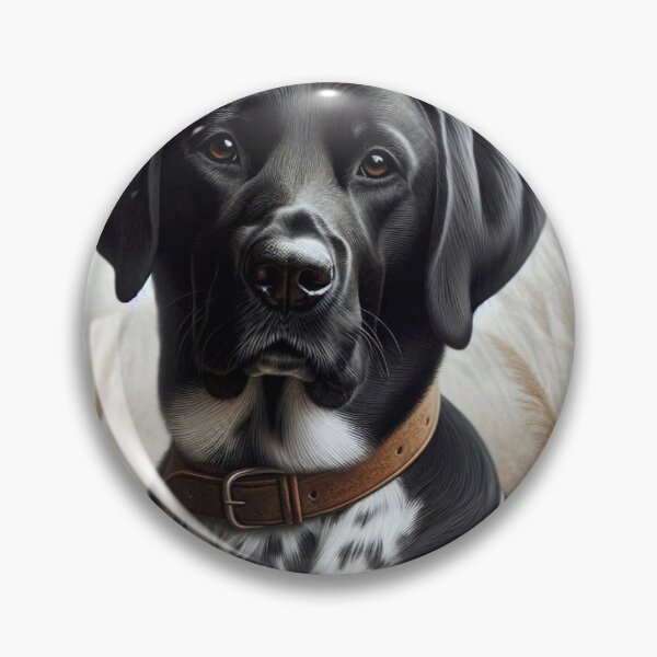 Artikelvorschau, Schwarz-weißes Labrador Retriever Hundeporträt entworfen und verkauft von Wags & Tails.