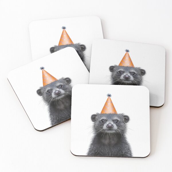 Item preview, Funny Binturong Wearing Birthday Party Hat designed and sold by LazyOwlStore.