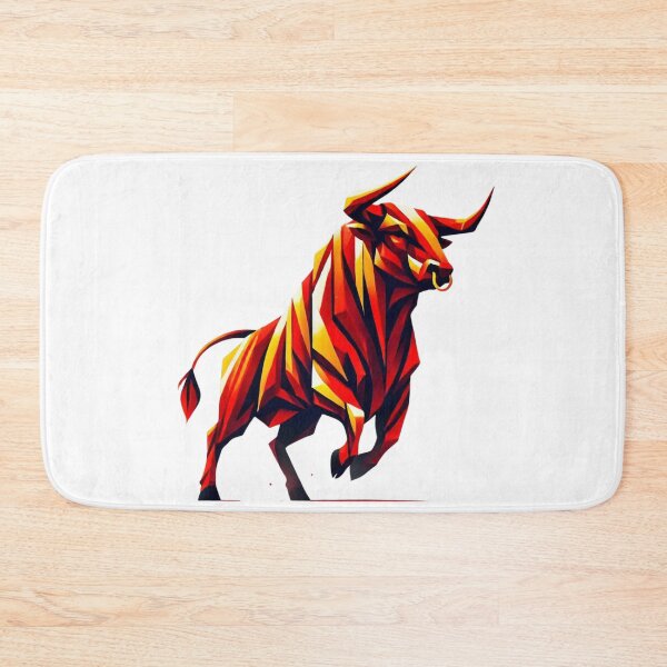 Item preview, Prancing Bull - Cubist Art with the Colors of the Spanish Flag designed and sold by FusiTink.