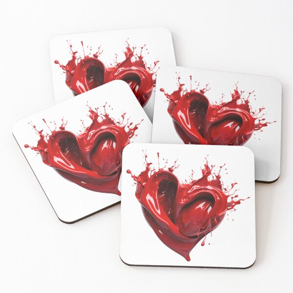 Item preview, Red Liquid Splash Heart – Abstract Love Art designed and sold by SylvieVibes.
