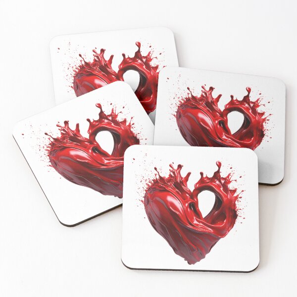 Item preview, Red Liquid Splash Heart – Abstract Love Art designed and sold by SylvieVibes.