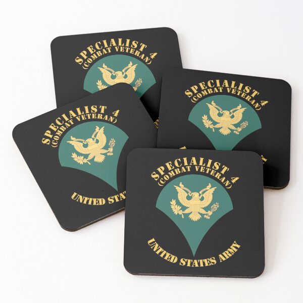 Artikelvorschau, Armee - Mannschaften - SPC 4 - Spezialist 4 - Std - Kampfveteran X 300 entworfen und verkauft von Military Insignia Products.