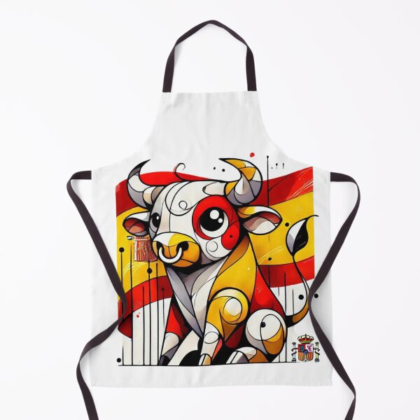 Item preview, Cubist Bull - Adorable Bull with Spanish Flag and Shield designed and sold by FusiTink.