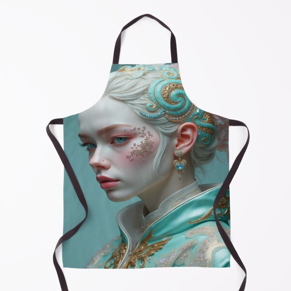 Item preview, Hyperrealistic portrait of a beautiful woman in detailed, colorful clothing and futuristic jewelry designed and sold by FotoworldEdel.