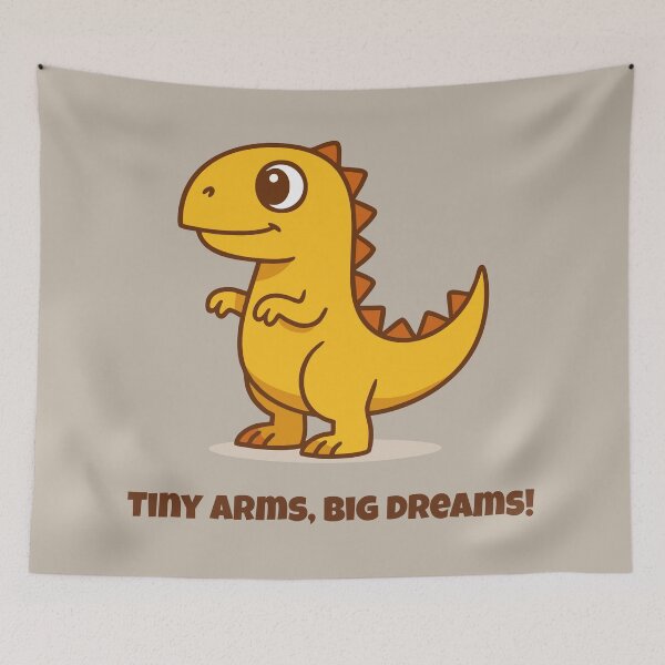 Item preview, Tiny arms, big dreams - Cute dinosaur cartoon designed and sold by Between Clouds.