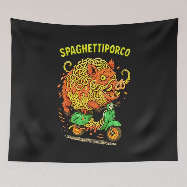 Item preview, Spaghettiporco: Absurd Italian Brainrot Creature Boar Made Of Pasta On A Scooter designed and sold by elynne9.