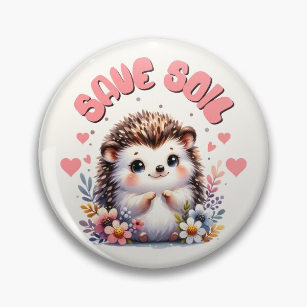Item preview, Save soil hedgehog – cute eco gardening animal art designed and sold by Pearl67.