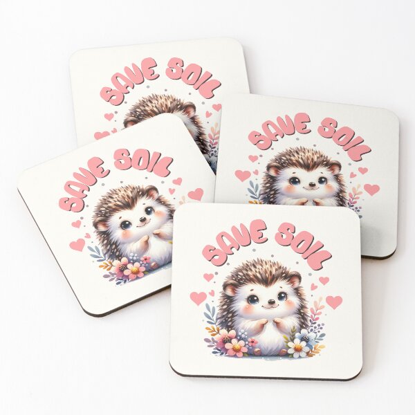 Item preview, Save soil hedgehog – cute eco gardening animal art designed and sold by Pearl67.