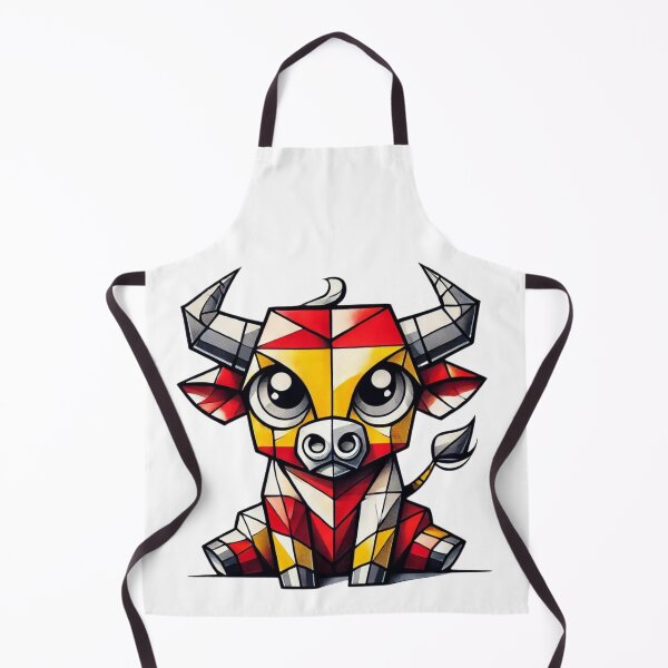 Item preview, The Sitting Bull - Adorable Cubist Bull with the Colors of the Spanish Flag designed and sold by FusiTink.