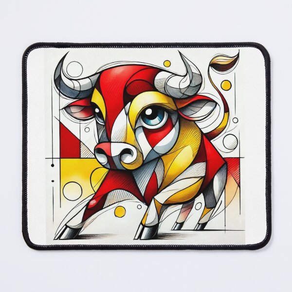 Item preview, Brave Little Bull. Adorable cubist design with the colors of the Spanish flag. designed and sold by FusiTink.