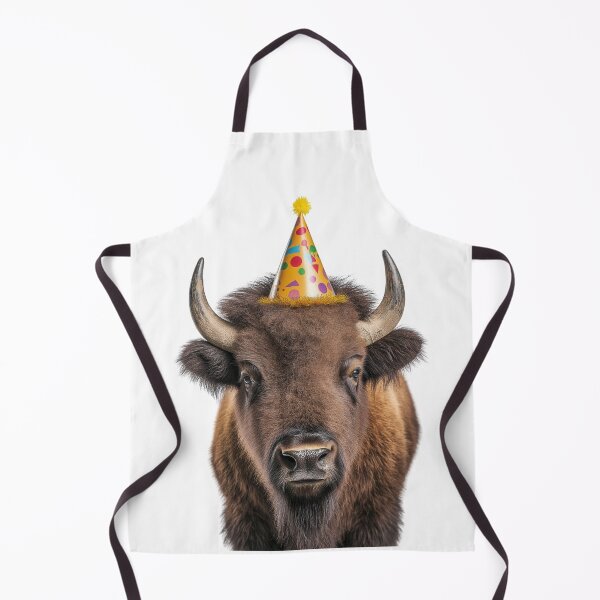 Item preview, Funny Bison Wearing Birthday Party Hat designed and sold by LazyOwlStore.