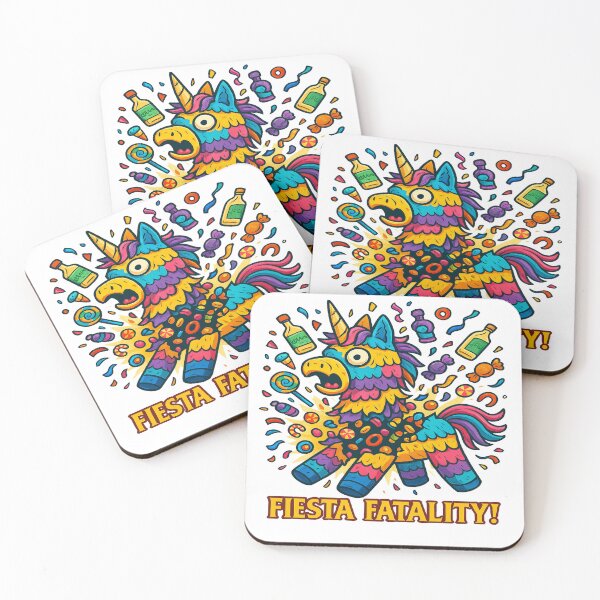 Item preview, Funny Fiesta Fatality - Unicorn Piñata Explosion designed and sold by POD DYNASTY | Original Print On Demand T-Shirt Graphics.