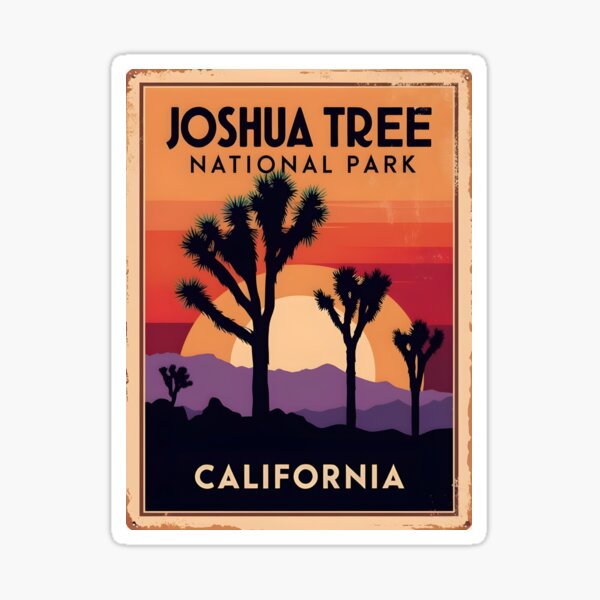 Item preview, A Vintage Illustration of Joshua Tree National Park - California - US designed and sold by GoodOldVintage.
