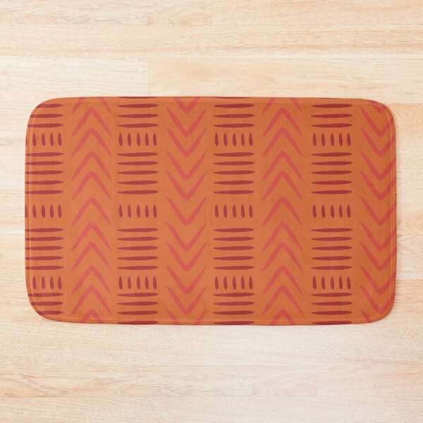 Item preview, Orange bogolan inspired print designed and sold by Wolagno.