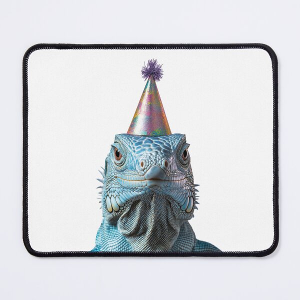 Item preview, Funny Blue Iguana Wearing Birthday Party Hat designed and sold by LazyOwlStore.
