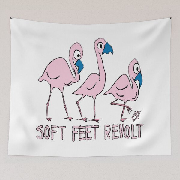 Item preview, Soft Feet Revolt – Flamingo Protest Art designed and sold by pinovolpino.