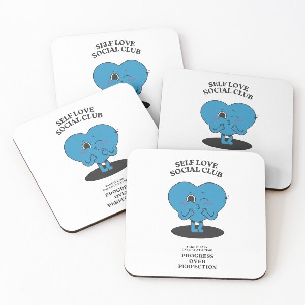 Item preview, Self Love Social Club T-Shirt  Cute Blue Sky Heart Character  Progress Over Perfection Graphic Tee designed and sold by Bspaces.