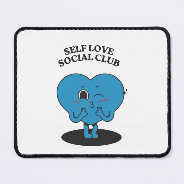 Item preview, Self Love Social Club T-Shirt Cute Blue Sky Heart Character Progress Over Perfection Graphic Tee designed and sold by Bspaces.