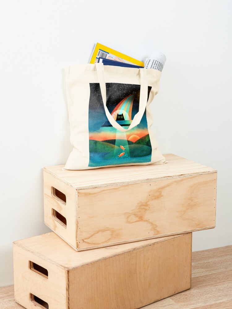 Thumbnail 4 of 5, Tote Bag, The Purrfect Alien designed and sold by TigaTiga.