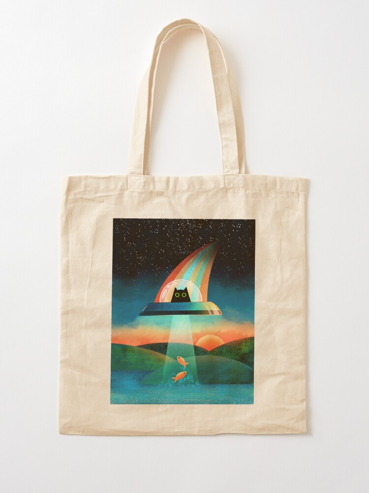 Thumbnail 2 of 5, Tote Bag, The Purrfect Alien designed and sold by TigaTiga.