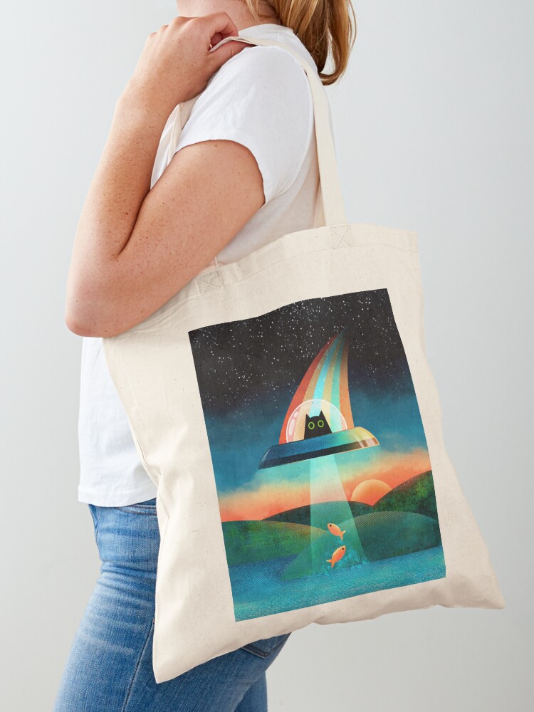 Thumbnail 1 of 5, Tote Bag, The Purrfect Alien designed and sold by TigaTiga.