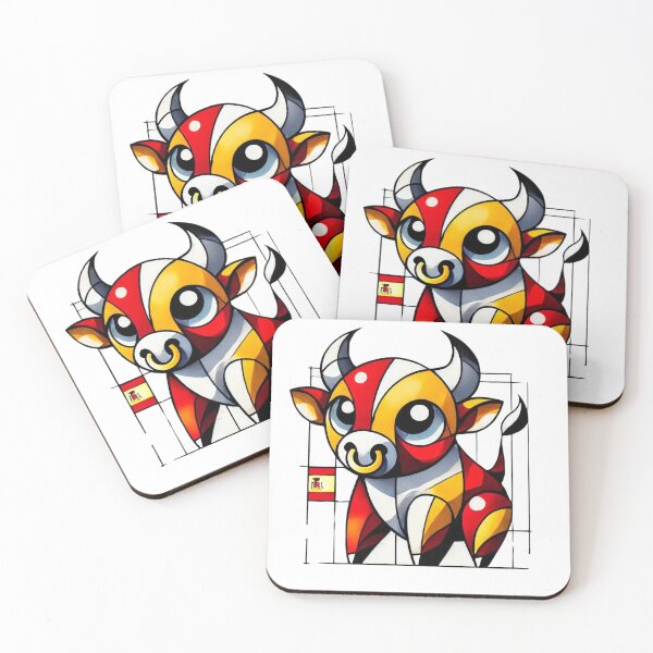 Item preview, Baby Bull - Adorable Cubist Bull with Spanish Flag designed and sold by FusiTink.