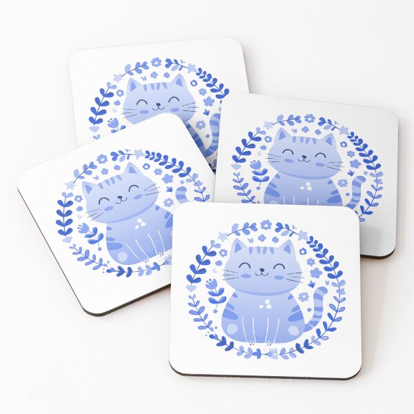 Item preview, Blue Cute Smiley Cat designed and sold by elliebart.