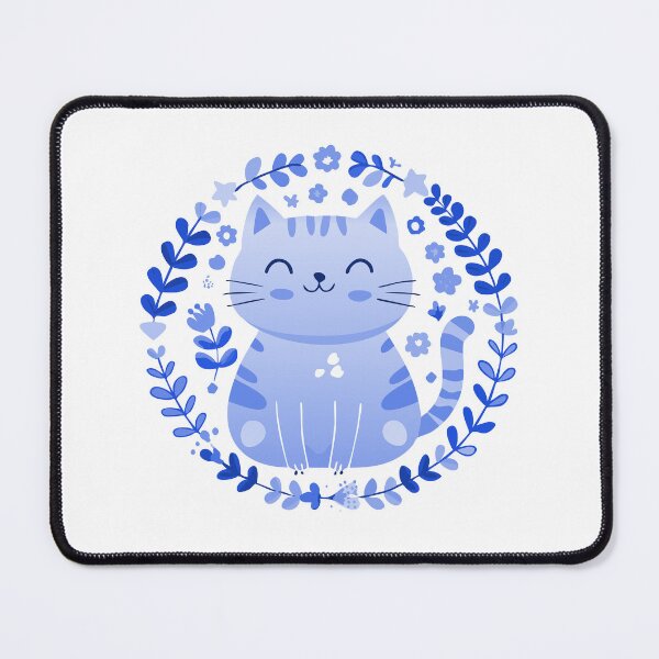 Item preview, Blue Cute Smiley Cat designed and sold by elliebart.