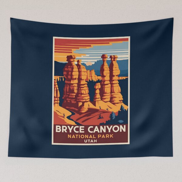 Item preview, A Vintage Illustration of Bryce Canyon National Park - Utah - US designed and sold by GoodOldVintage.