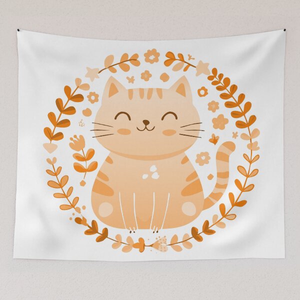 Item preview, Orange Cute Smiley Cat designed and sold by elliebart.