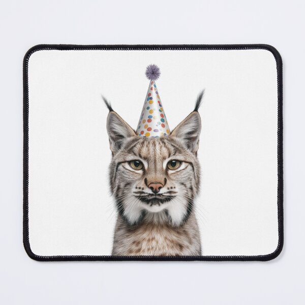 Item preview, Funny Bobcat Wearing Birthday Party Hat designed and sold by LazyOwlStore.