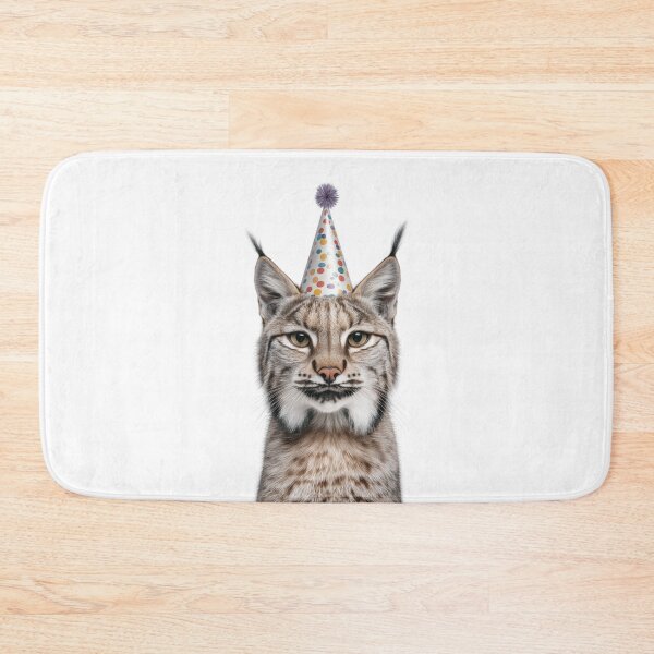 Item preview, Funny Bobcat Wearing Birthday Party Hat designed and sold by LazyOwlStore.