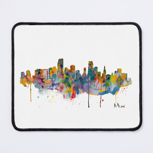 Item preview, Miami Skyline Splash – Colorful Abstract Cityscape designed and sold by caracatita75.