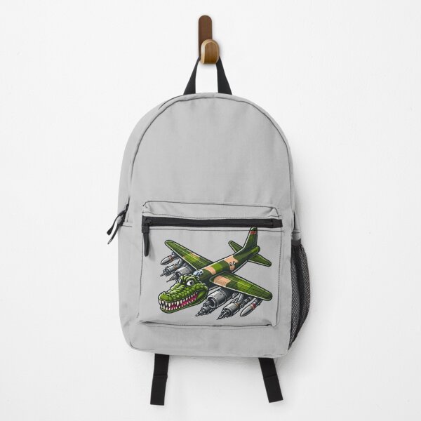 Item preview, Bombardiro Crocodilo - cartoon crocodile fusion with a military bomber plane designed and sold by EmeraldeaArt.